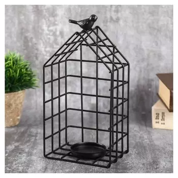 Подсвечник на 1 свечу "Птица на клетке" 22,5х11,8х8,5 см