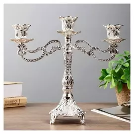 Подсвечник на 3 свечи "Цветочный" 20х23,5х7,7 см