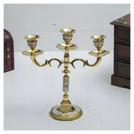 Подсвечник на 3 свечи "Кардинал" с перламутровыми вставками