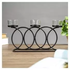 Подсвечник на 3 свечи Сплетённые кольца 16х6,5х25,5 см