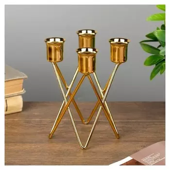 Подсвечник на 4 свечи "Треугольники" 14х9х9 см