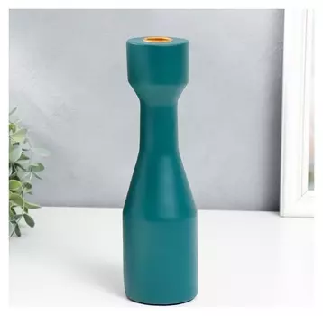 Подсвечник полистоун "Берген" тёмно-зелёный 26х7,5х7,5 см