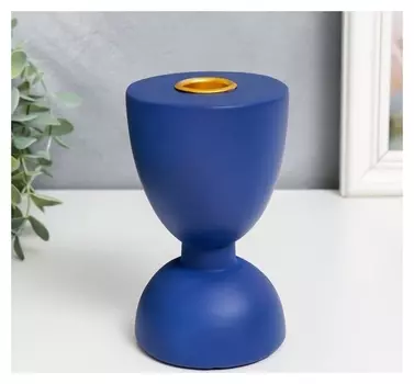 Подсвечник полистоун "Норланд" синий фиолет 13х7,5х7,5 см