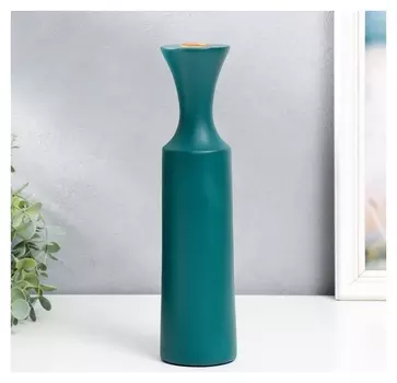 Подсвечник полистоун "Рьюкан" тёмно-зелёный 30х7,5х7,5 см