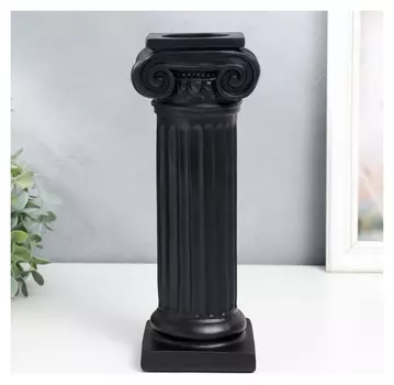 Подсвечник полистоун "Римская колонна" чёрный 27,5х9,8х9,8 см