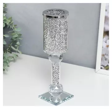 Подсвечник стекло на 1 свечу "Драгоценность" 25х8х8 см