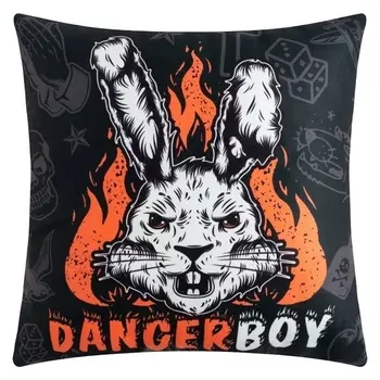 Подушка этель "Danger Boy", 40*40 см, 100% п/э, велюр