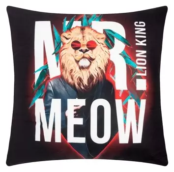 Подушка этель "Lion King" 40х40 см, велюр, 100% п/э