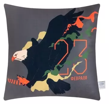 Подушка этель "Орел" 40х40 см, велюр, 100% п/э