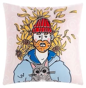 Подушка этель "Серый котик" 40х40 см, 100% п/э