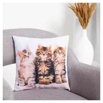 Подушка декоративная, размер 35х35 см, габардин, холлофайбер, полиэстер100%