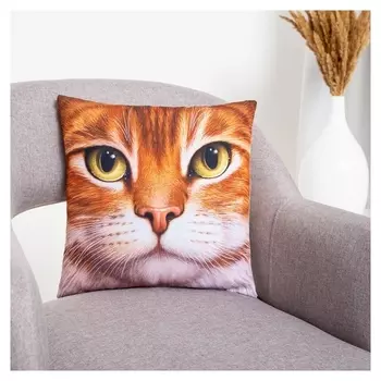 Подушка декоративная, размер 35х35 см, габардин, холлофайбер, полиэстер100%