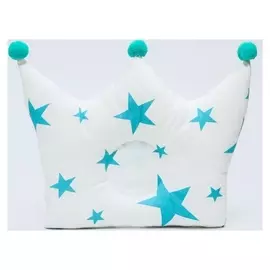 Подушка детская ортопедическая "Корона", звезды на белом