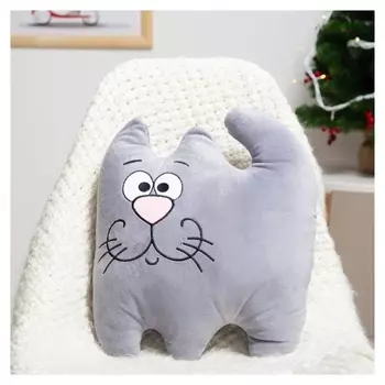 Подушка-игрушка «Хвост трубой», цвет серый, размер 35х35см, плюш, холофайбер