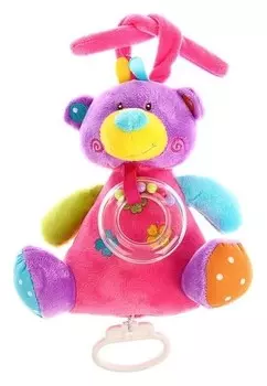 Подвеска музыкальная с погремушкой Мишка на кроватку/коляску