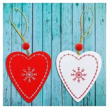 Подвеска новогодняя «Сердце с инеем»