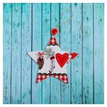 Подвеска новогодняя «Звезда», золотая нить