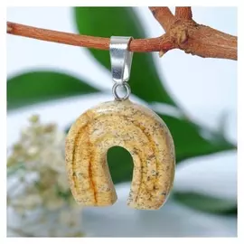 Подвеска подкова "Яшма песочная"