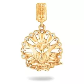 Подвеска позолота "Маска" 50-07195/1, цвет белый в золоте