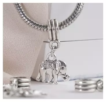 Подвеска "Слон" индийский, цвет серебро