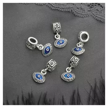 Подвеска "Витраж", цвет синий в серебре