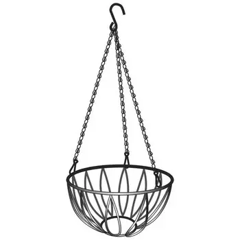 Подвесное кашпо, D 26 см, высота с цепью и крюком 53.5 см
