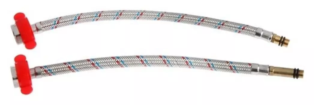 Подводка для смесителя Zein, гайка 1/2", штуцер м10, 30 см, ключ для монтажа, набор 2 шт