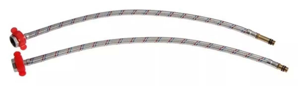 Подводка для смесителя Zein, гайка 1/2", штуцер м10, 50 см, ключ для монтажа, набор 2 шт