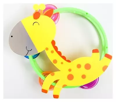 Погремушка музыкальная Жирафик/лошадка, бубен