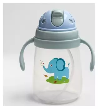 Поильник с ручками, силиконовая трубочка, 400 мл