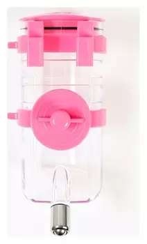 Поилка внешняя для клетки, 500 мл, розовая