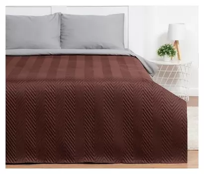 Покрывало 2сп экономь и Я цв.шоколад, 180*210±5см, 100% полиэстер, 190гр/м2