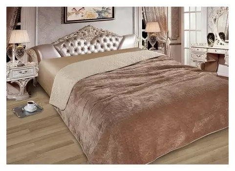 Покрывало Elite с мехом, 200х220 см, коричневый