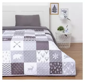 Покрывало "Этель" 2 сп пэчворк, 180*220 см, микрофибра