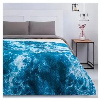 Покрывало "Этель" евро морская волна, 190*205 см, микрофибра