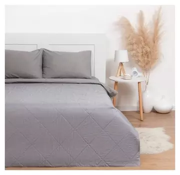 Покрывало Lovelife 2 сп 180х210±5 см, цвет серый, микрофайбер, 100% п/э