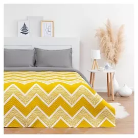 Покрывало Lovelife 2 сп «Зигзаги» цв. желтый, 180*210±5см, микрофайбер, 100% п/э
