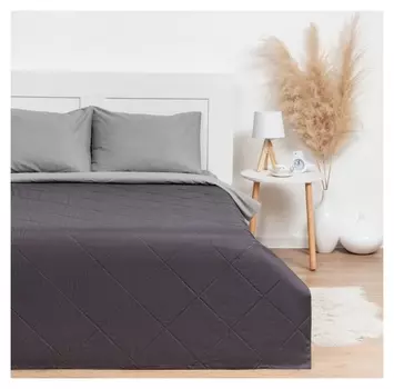 Покрывало Lovelife евро макси 240х210±5 см, цвет темно-серый, микрофайбер, 100% п/э