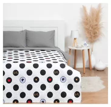 Покрывало Lovelife евро макси Hello 240*210±5см, микрофайбер, 100% п/э