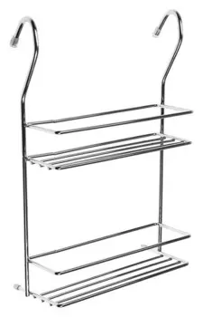 Полка 2-х ярусная узкая, цвет хром