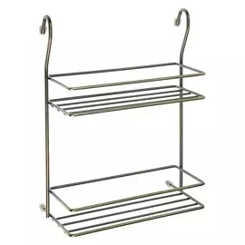 Полка для специй 2 ярусная узкая, 210х105х300 мм, античная бронза