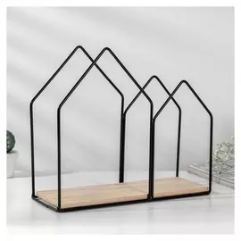 Полка доляна «Домики», 27,5×24×10 см, цвет чёрный