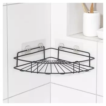 Полка угловая, 30×22,5×5,5 см, цвет чёрный