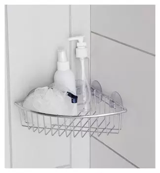 Полка угловая на вакуумных присосках, 19×19×5 см