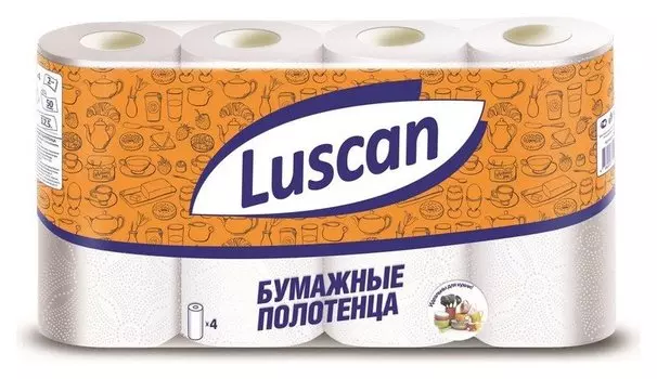Полотенца бумажные Luscan 2-сл.,с тиснением, 4рул./уп.