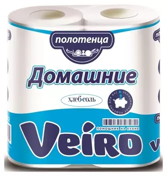 Полотенца бумажные Veiro домашние 2-сл., с тиснением, 2рул./уп. 3п22