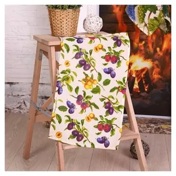 Полотенце 30х50 см, слива, рогожка, 170 гр/м2, хлопок 100%