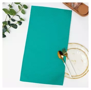 Полотенце 35х60 см, изумруд, вафля, 240 гр/м2, хлопок 100%