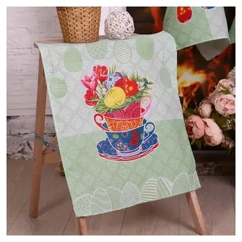 Полотенце 45х60 см, пасхальное дерево (Рис.1), вафля, 170 гр/м2, хлопок 100%