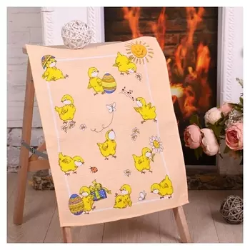 Полотенце 45х60 см, светлая пасха (Рис. 1), вафля, 170 гр/м2, хлопок 100%